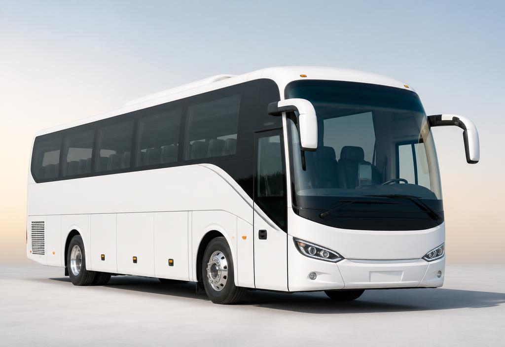 Белый автобус King Long XMQ6129Y на 53 места